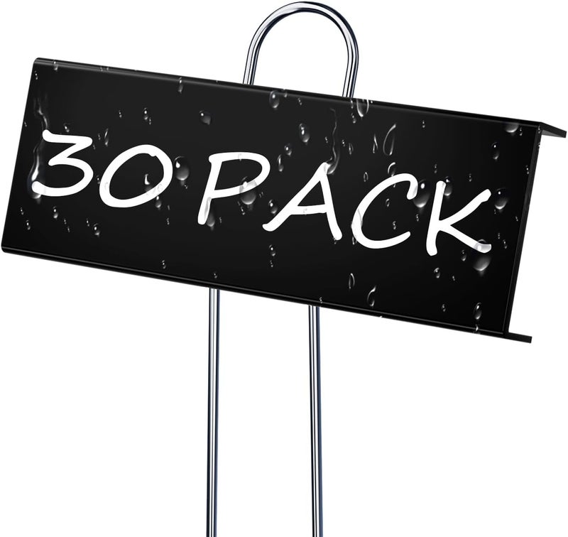 cureder 30 Pack Metal Plant Labels for Outdoor Garden Waterproof Plant Markers, Labels Garden Markers for Seedlings Herbs Vegetable Greenhouse Gifts with Pen - Black - Image 1